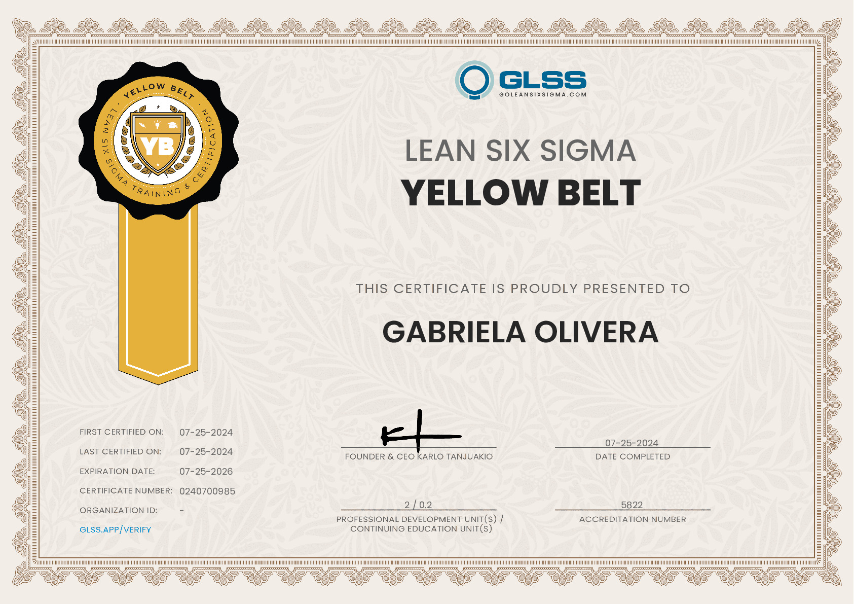certificate