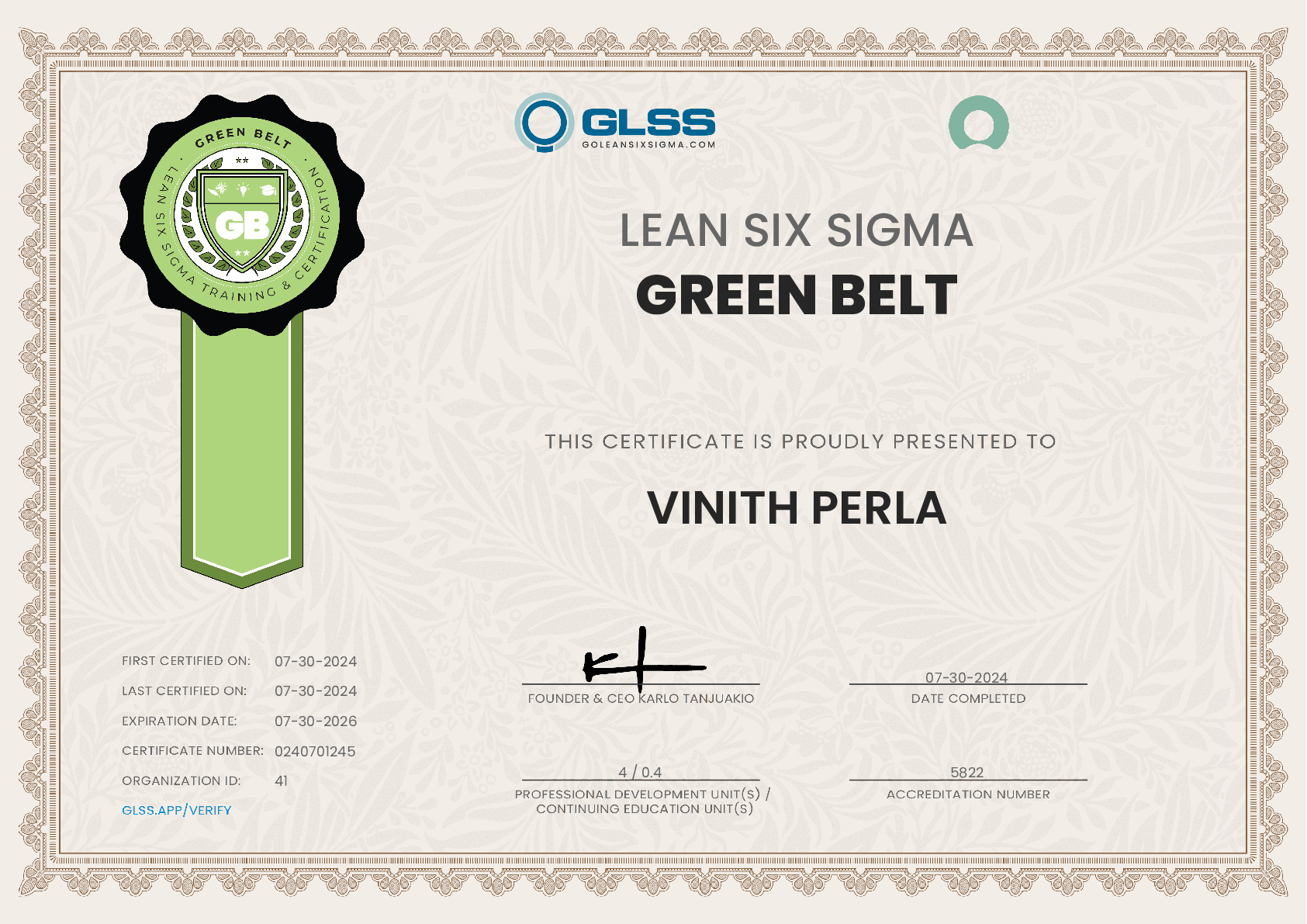 certificate
