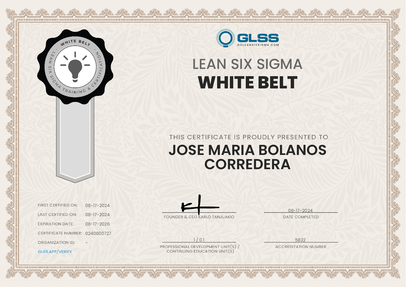 certificate