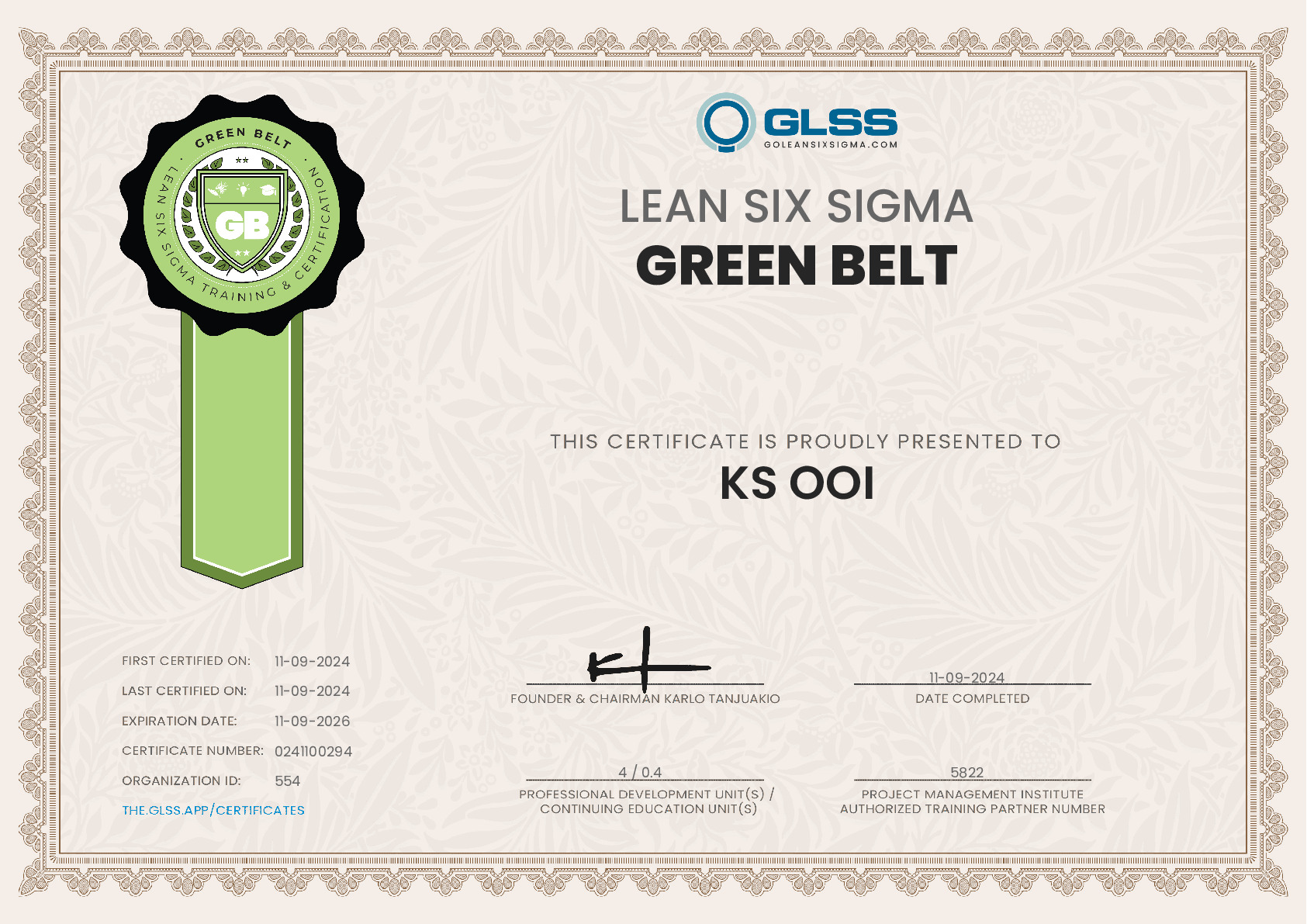 certificate