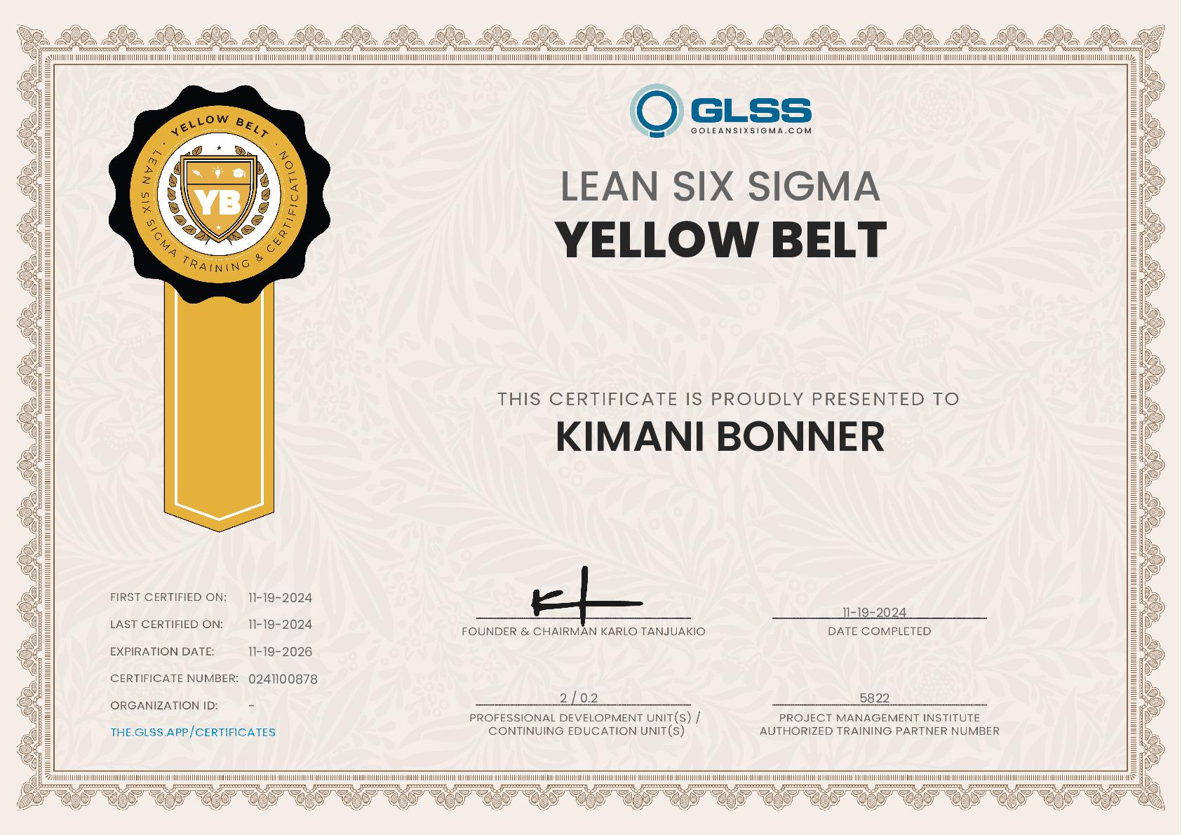 certificate