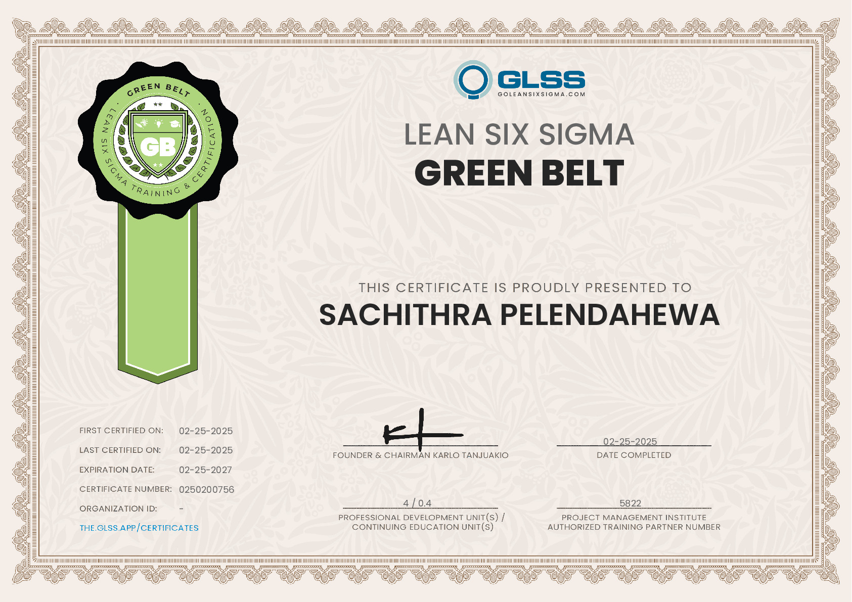 certificate
