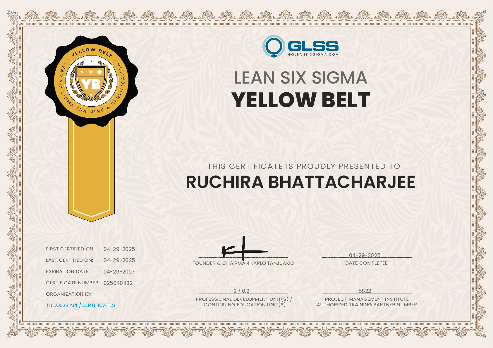certificate