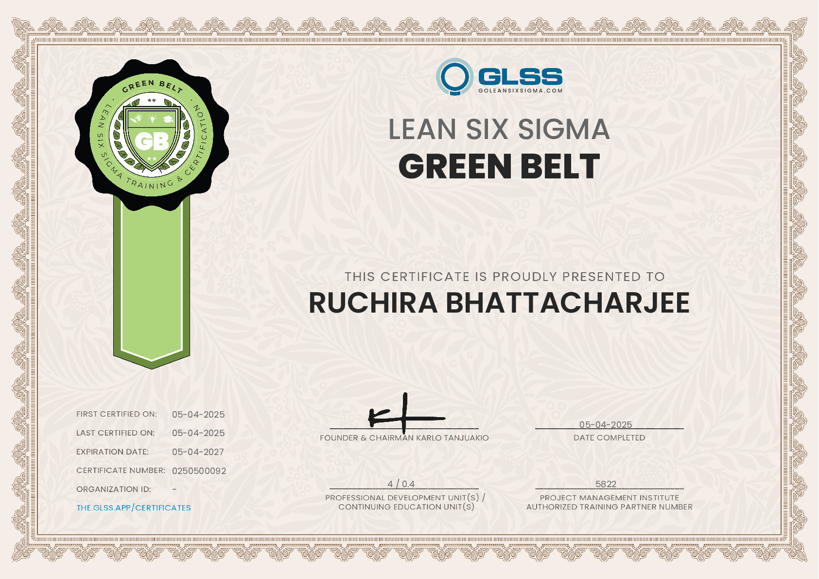 certificate