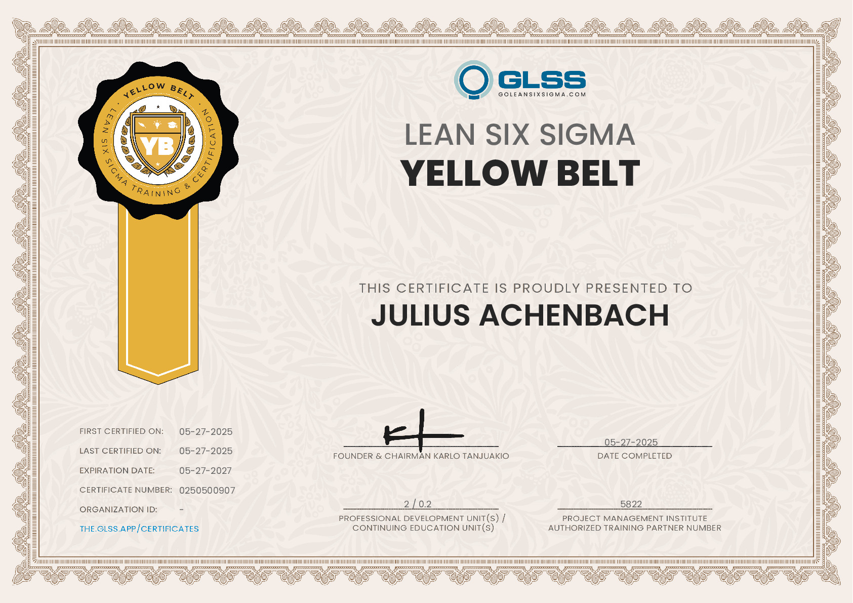 certificate