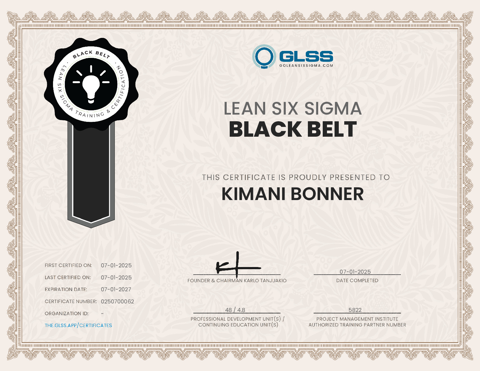 certificate