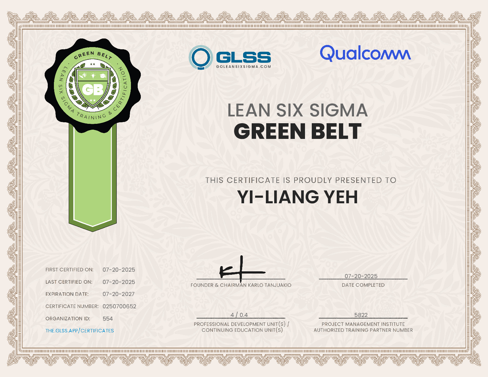 certificate