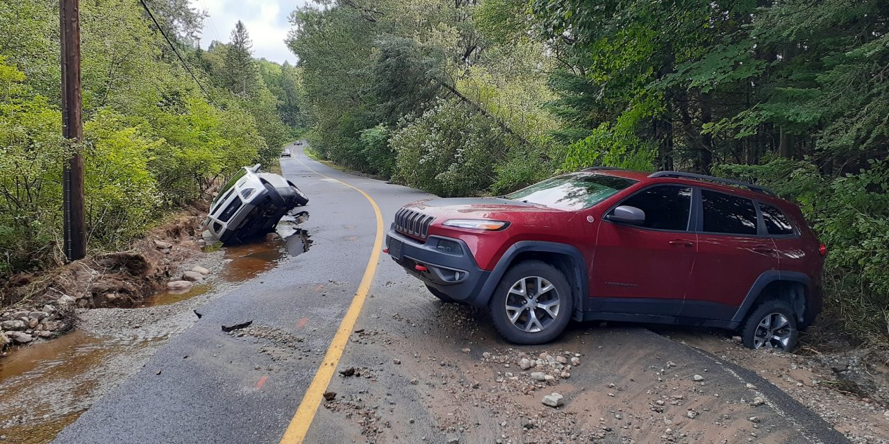 Woman rescued after being swept away in floodwaters in Harrington