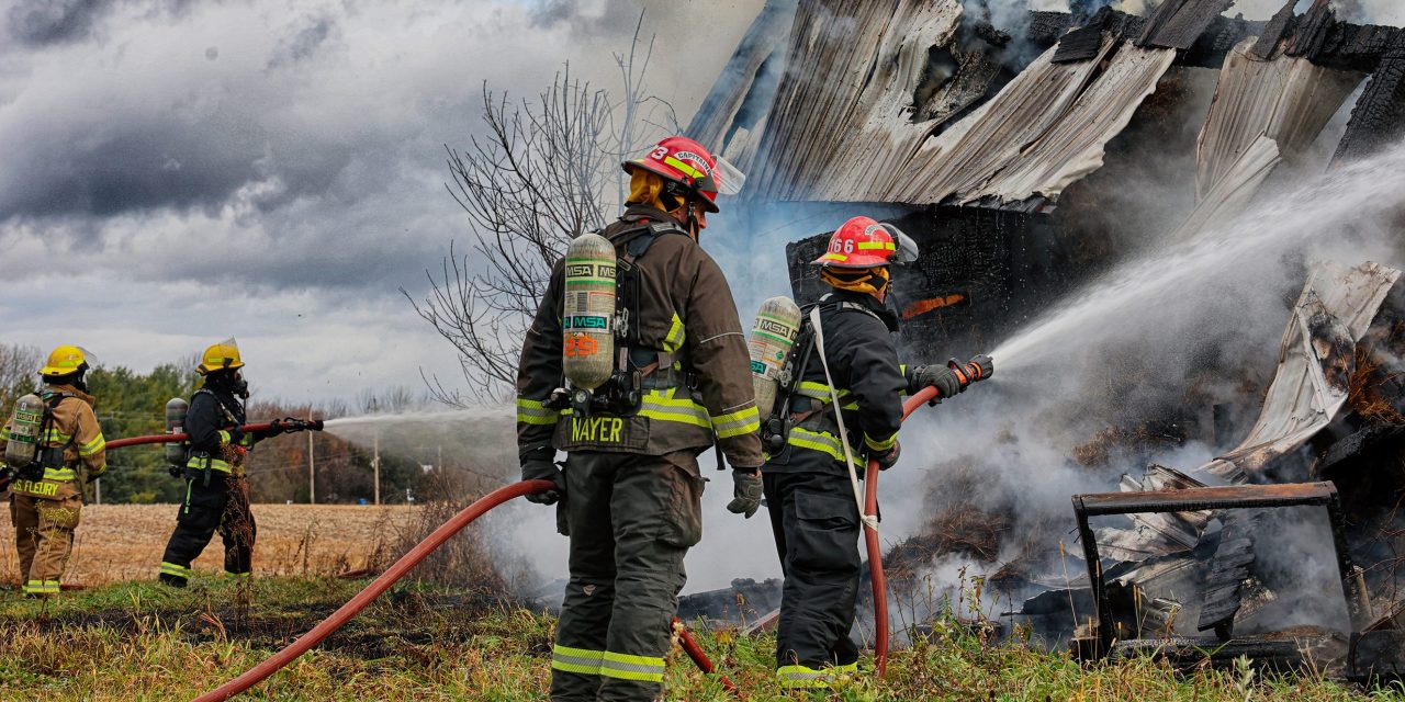 Barn fire on Gourley Road
