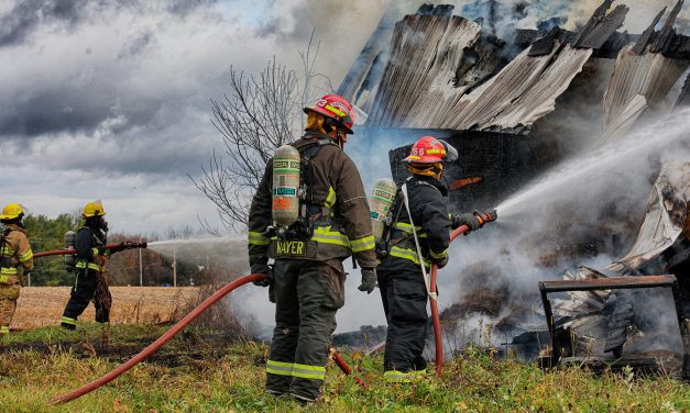 Barn fire on Gourley Road