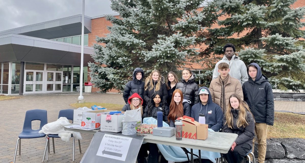 VCI students collect donations with drive-through