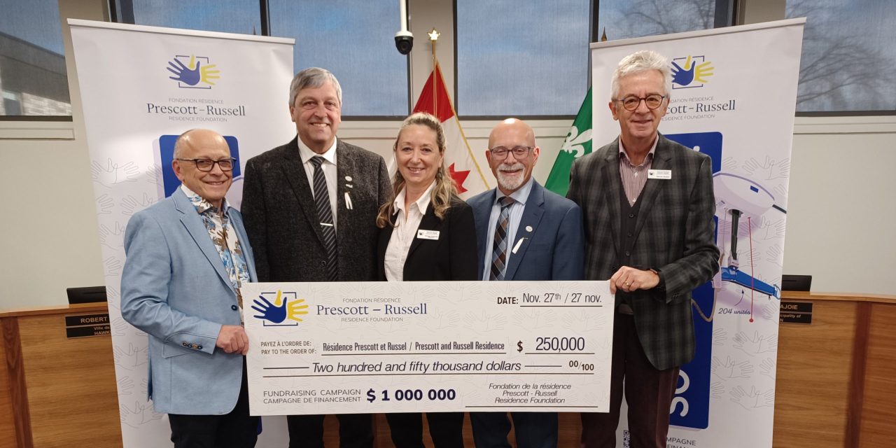 Foundation presents $250,000 to Prescott and Russell Residence for patient lifts