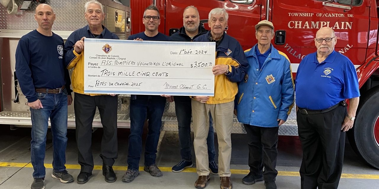 L’Orignal firefighters receive Canada Day donation