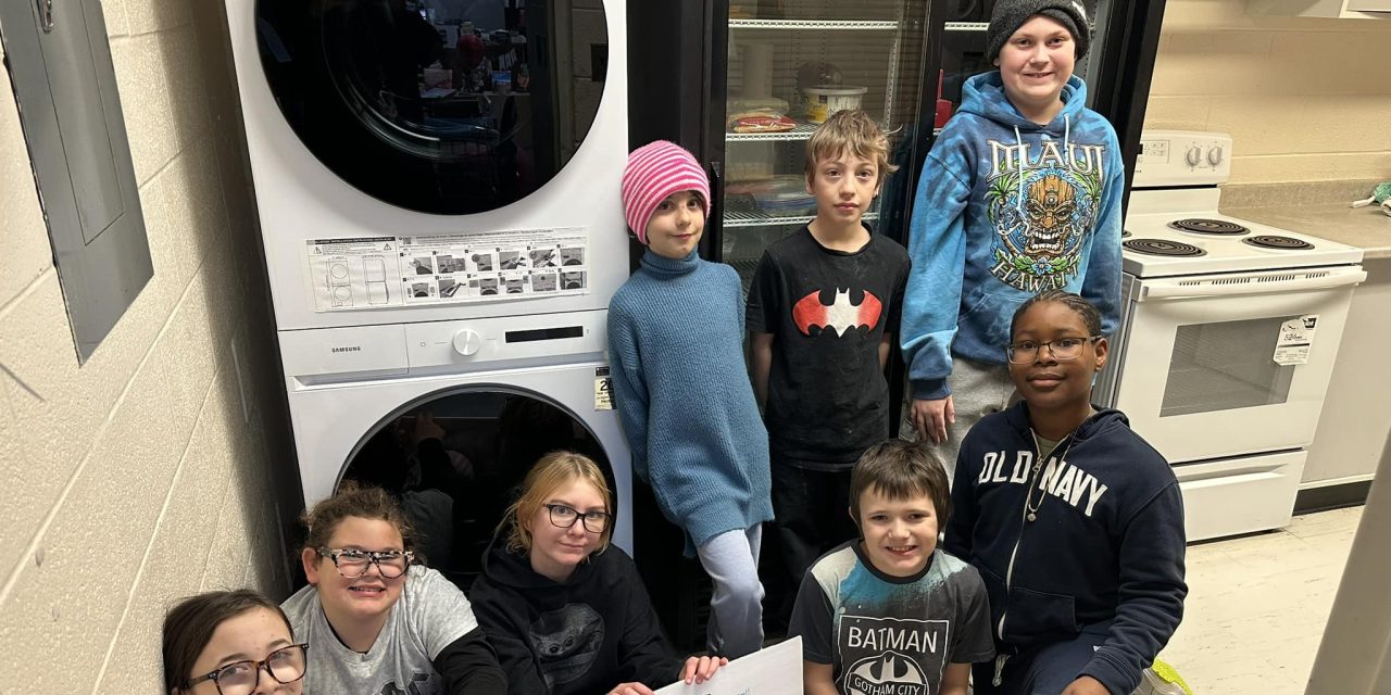 Washing machine and dryer arrive at Pleasant Corners school