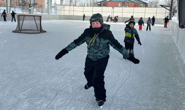 Skating for school in Grenville