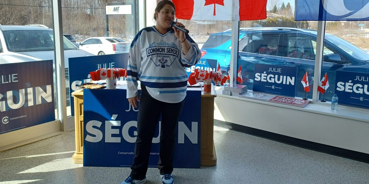 Séguin campaign keeps local focus