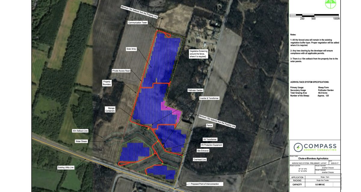 Public meeting for Chute-à-Blondeau Agrivoltaics solar power project scheduled for April 23