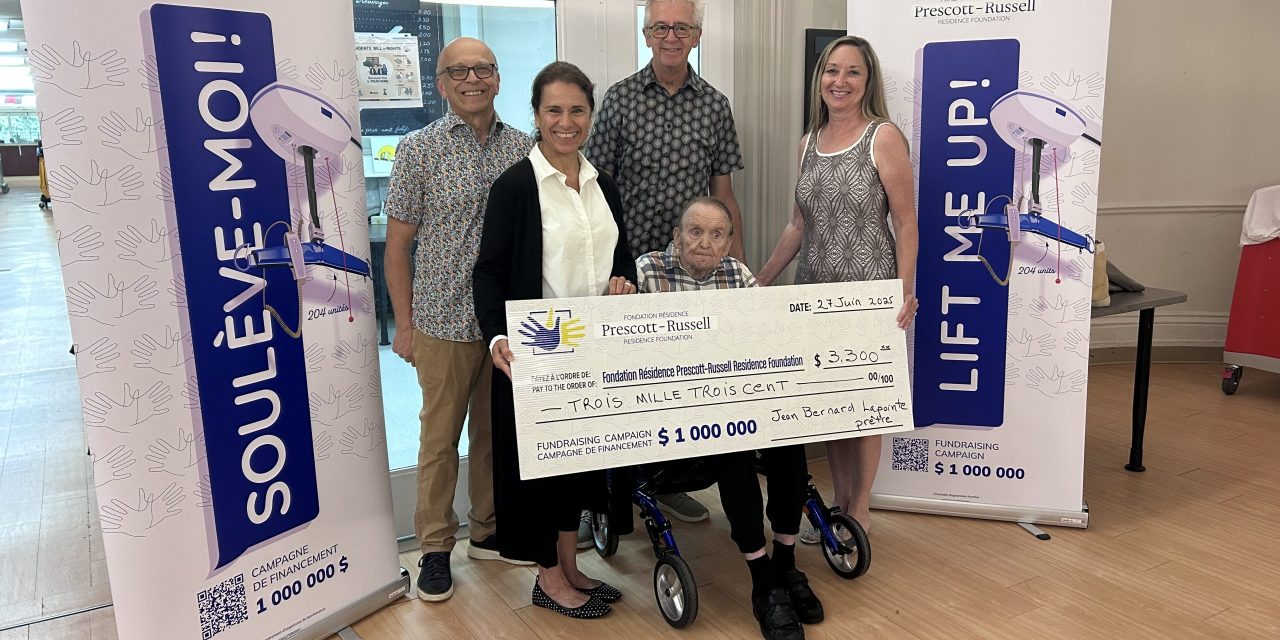 Priest who formerly served in Hawkesbury donates to Residence foundation