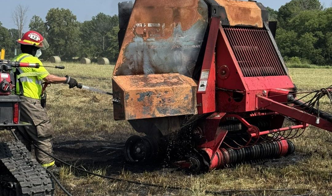 Hay fire in North Glengarry
