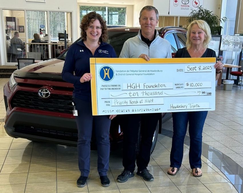 Hawkesbury Toyota Donates $10,000 to HGH