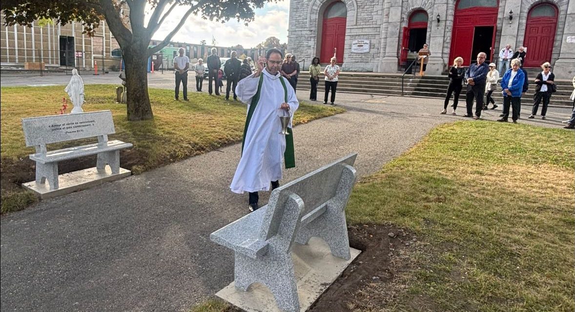Reconciliation benches blessed at Hawkesbury church