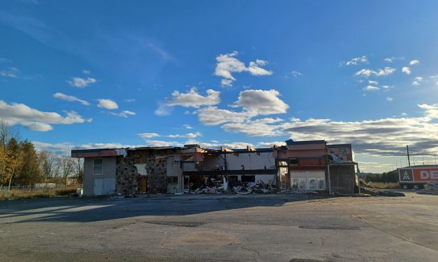 Demolition of former  business site in Grenville