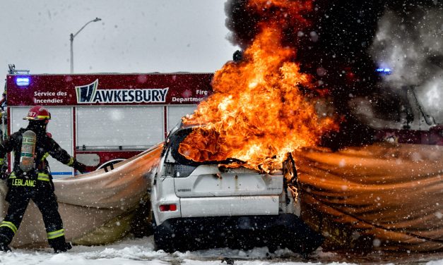Tulmar demonstrates EV fire blanket in Hawkesbury
