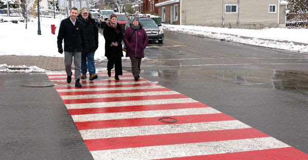 Crosswalk honours veterans in Brownsburg
