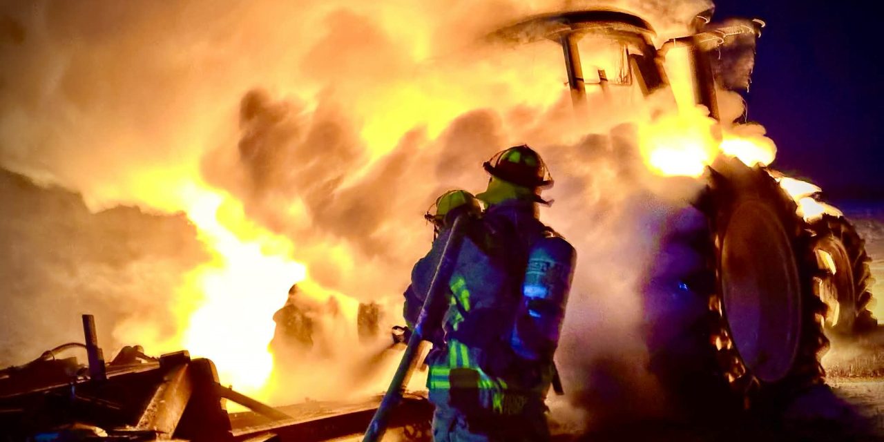 Tractor fire near St-Eugène
