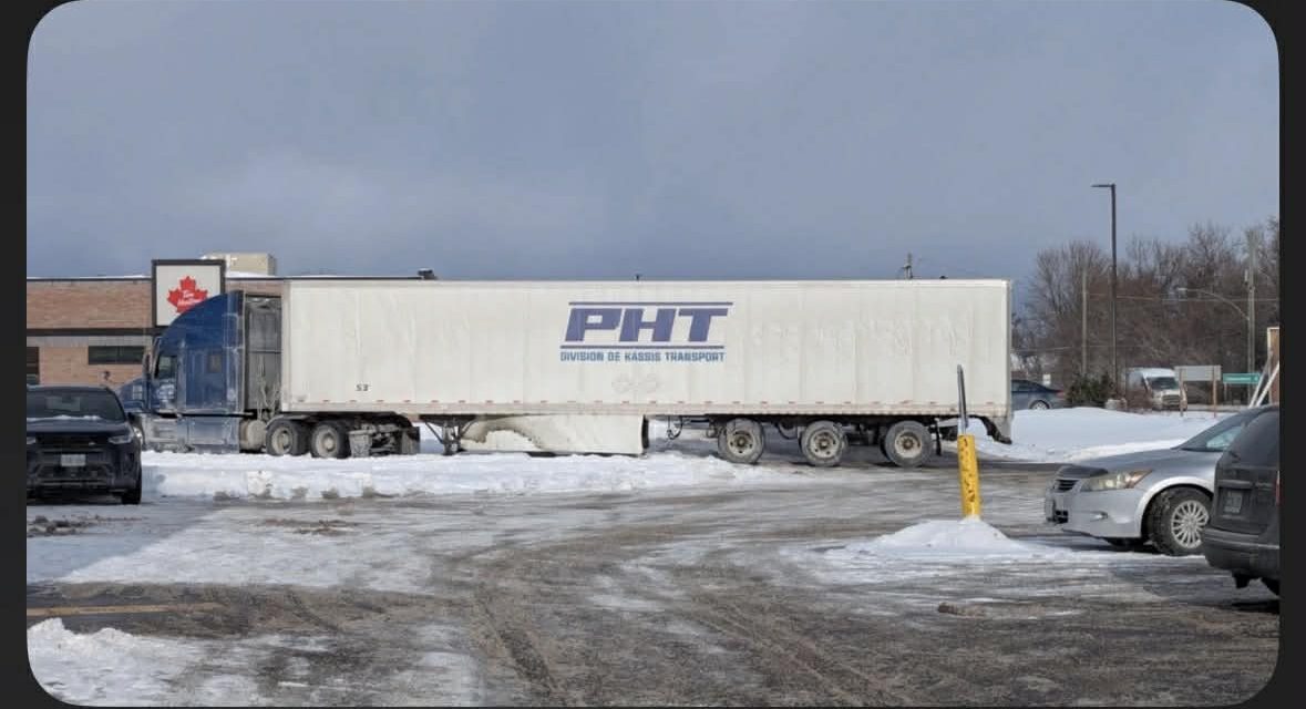 Transport leaves laneway in Vankleek Hill