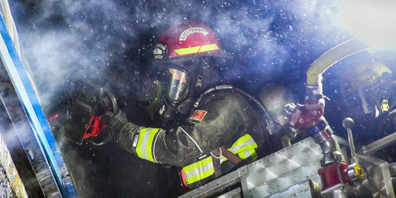 Fire at former wood drying building at Greenlane