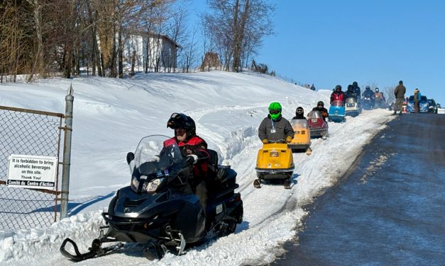 Riding through time at the Ste-Anne-de-Prescott Antique Snowmobile Ride