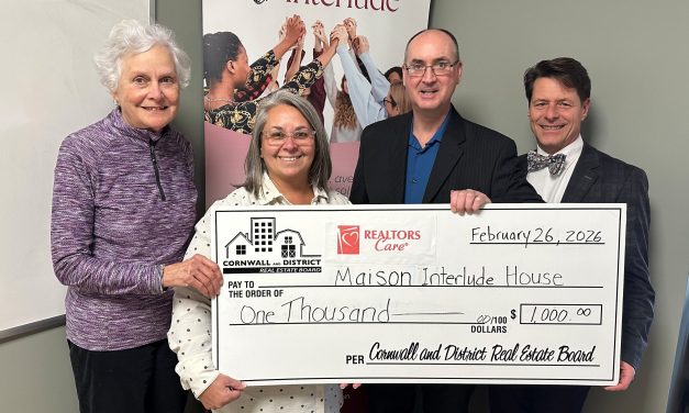 Cornwall and District Real Estate Board supports Maison Interlude with $1,000 donation