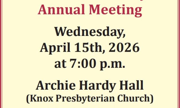 Vankleek Hill & District Historical Society Annual Meeting