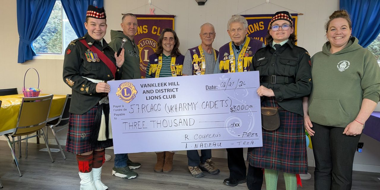 Vankleek Hill Lions support Cadet Corps