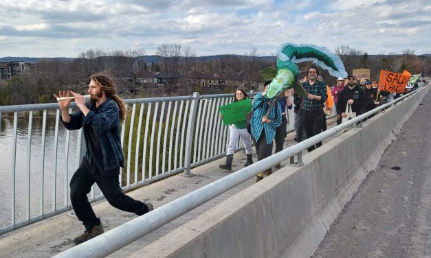 Earth Day demonstration by the Ottawa River