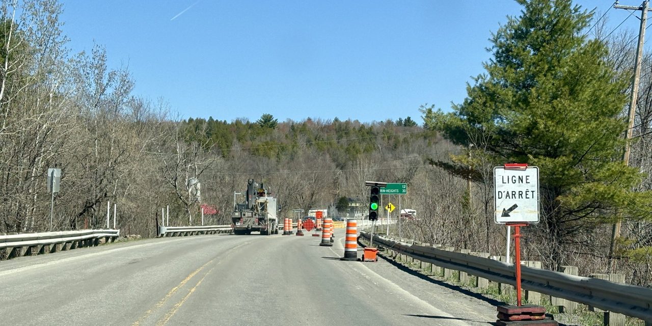 Bridge work on highway outside Lachute