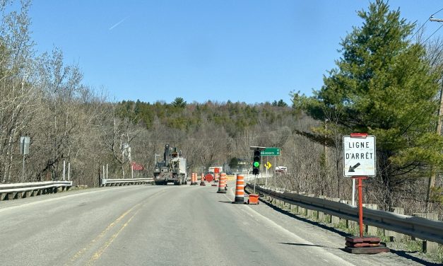 Bridge work on highway outside Lachute