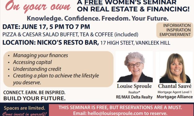 On your own – A Free Women’s Seminar On Real Estate & Financing!