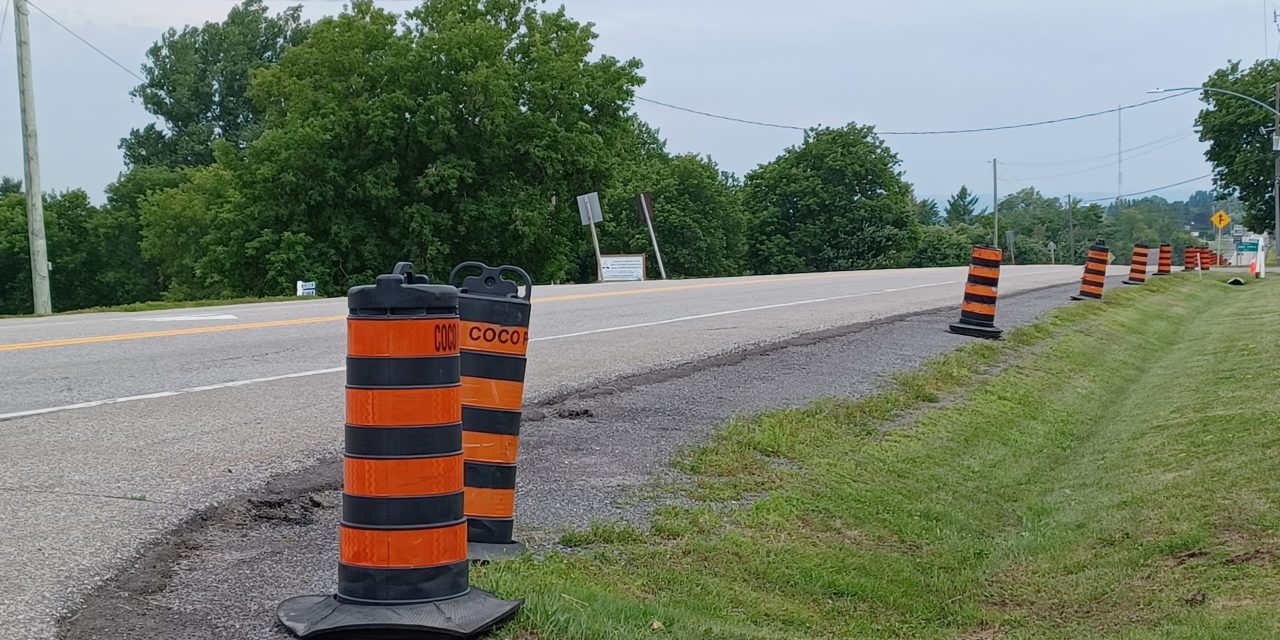 Road work in East Hawkesbury and on Highway 34
