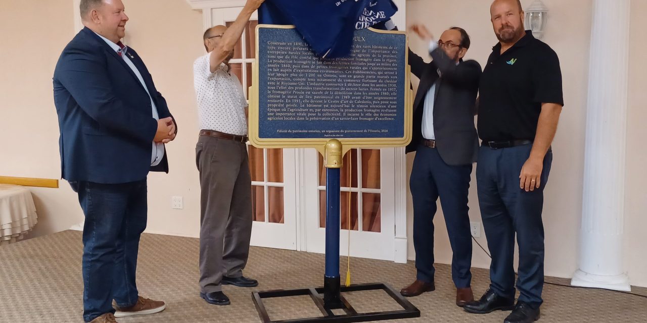 Historic plaque unveiled at site of Proulx Cheese Factory