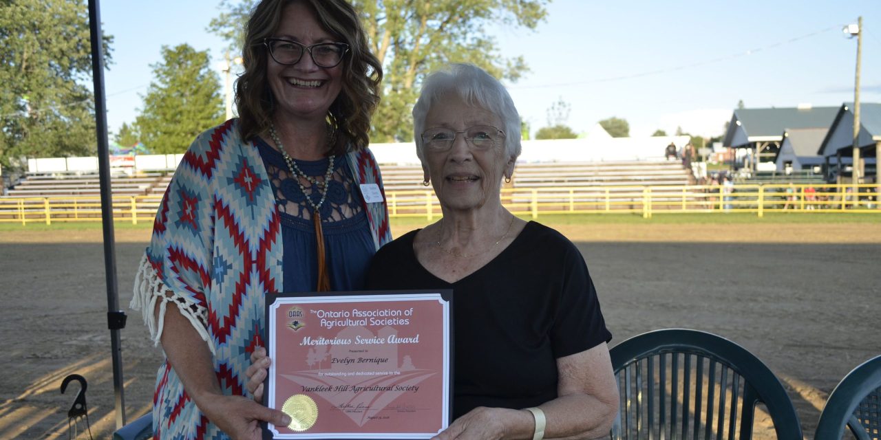 Evelyn Bernique honoured for service to Vankleek Hill Fair
