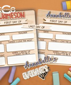 Personalized First and Last Day of School Sign, Back to School Sign, Brown/White/Navy