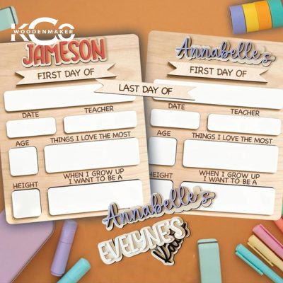 Personalized First and Last Day of School Sign, Back to School Sign, Brown/White/Navy