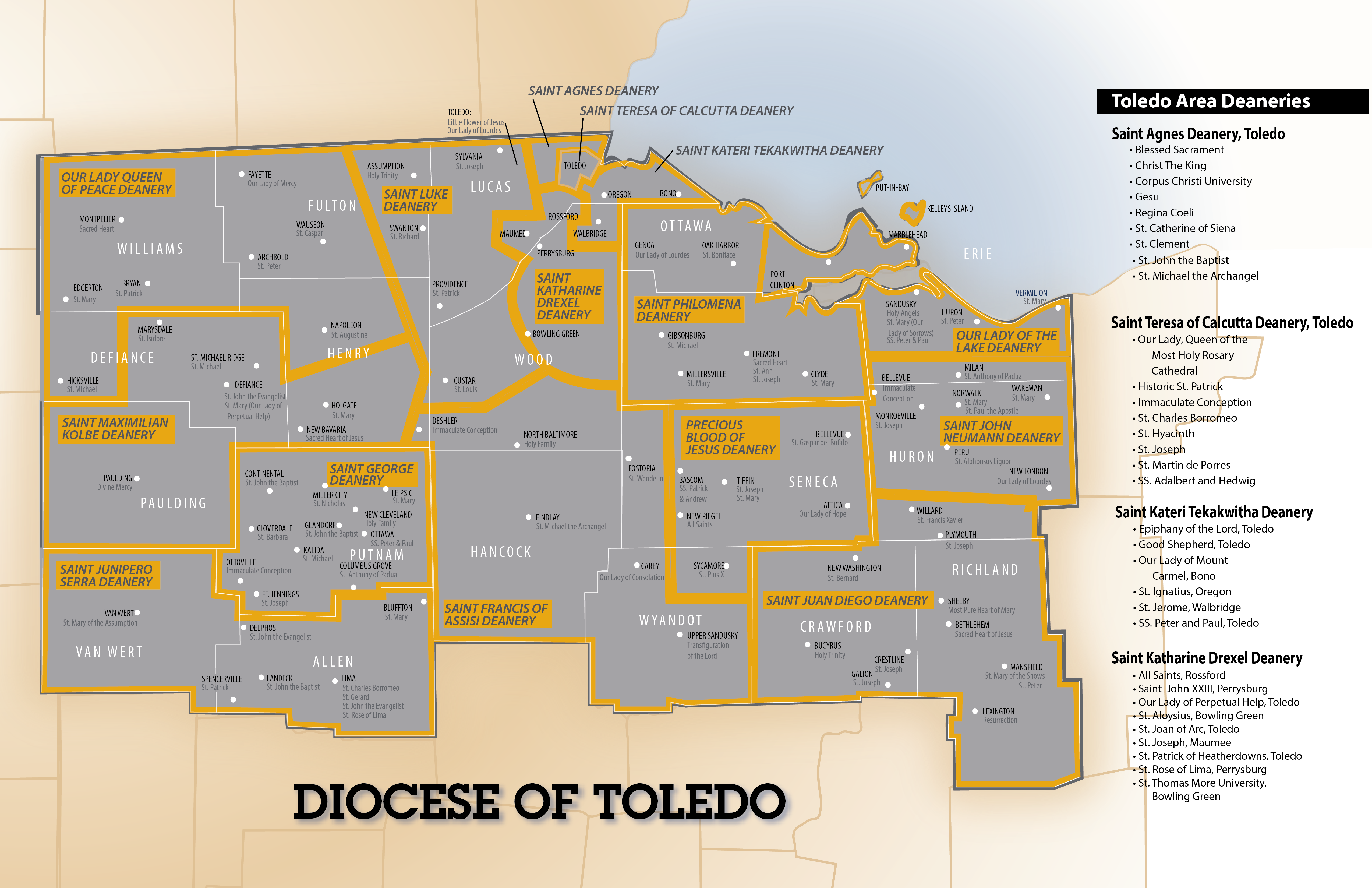 Diocese of Toledo deanery map