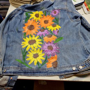 One of a Kind Hand Painted Denim Jacket