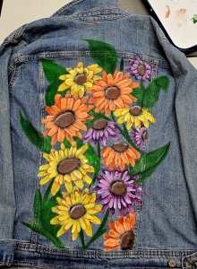 One of a Kind Hand Painted Denim Jacket