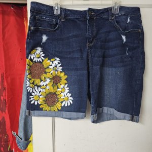 Hand Painted Denim Shorts