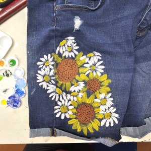 Hand Painted Denim Shorts