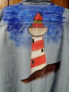 One of a Kind Hand Painted Denim Shacket